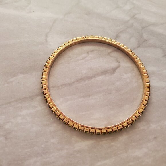 ✨ J.Crew Rhinestone Crystal Pave Green Bangle Bracelet ✨ - Picture 9 of 10